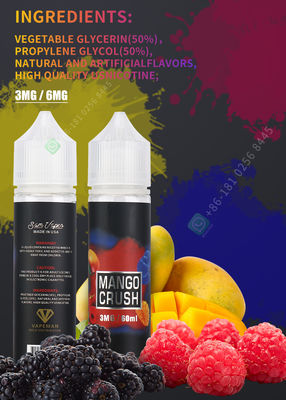 ভ্যাপ পেনের জন্য 50 ফ্লেভারস ভ্যাপ লিকুইড 60ml ই-জুস 100% বিশুদ্ধ উপাদান