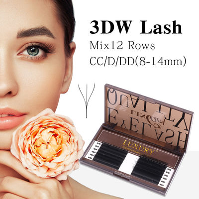 YY ল্যাশ এক্সটেনশন CC/D/DD Curl 0.10 মিমি বেধ ভলিউম এক্সটেনশন 8-14 মিমি দীর্ঘ স্থায়ী ম্যাট কালো মিথ্যা ল্যাশ