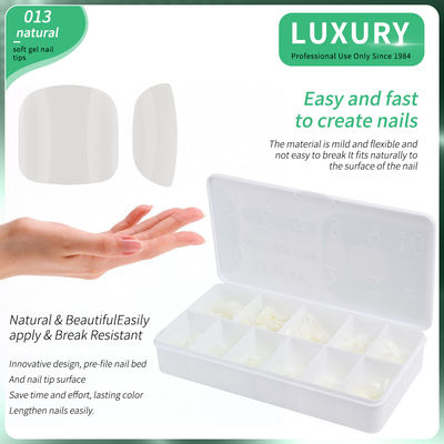 নকল পায়ের নখ 500pcs/Box Soft Gel Full Cover Toe Nail Tips প্রাকৃতিক রঙের নকল পায়ের নখ নখের জন্য
