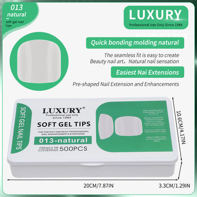 নকল পায়ের নখ 500pcs/Box Soft Gel Full Cover Toe Nail Tips প্রাকৃতিক রঙের নকল পায়ের নখ নখের জন্য