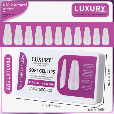 500pcs/Box Almond Shape Natural Matte False Nails 11 Sizes Acrylic Gel Nail Art Extensions for Women (মহিলাদের জন্য এক্রাইলিক জেল নখ আর্ট এক্সটেনশন)