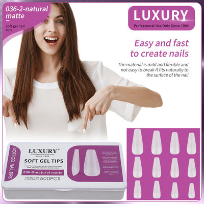 500pcs/Box Almond Shape Natural Matte False Nails 11 Sizes Acrylic Gel Nail Art Extensions for Women (মহিলাদের জন্য এক্রাইলিক জেল নখ আর্ট এক্সটেনশন)
