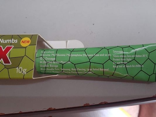 আসল সবুজ TKTX ট্যাটু নাম্বিং ক্রিম 55% 10g লেজার হেয়ার রিমুভিং